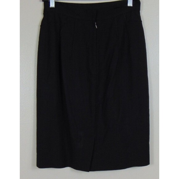 Dolce & Gabbana Solid Black A-line Skirt Womens Size 44 Luxury Career Y2k Vtg 6 - Picture 4 of 7
